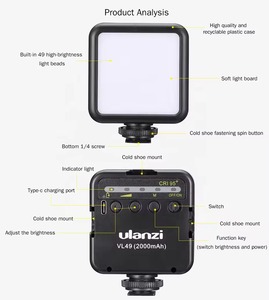 ไฟวิดีโอพกพา Ulanzi VL49 6W LED ปรับความสว่างได้ ไฟถ่ายภาพแบบนุ่มนวล แบตเตอรี่ 2000mAh ขนาดเล็ก พกพาสะดวก วัสดุพลาสติก - Product Image 5
