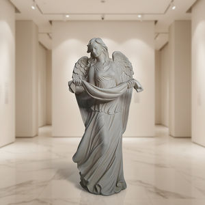 Escultura de Ángel de Resina Blanca - Figura Espiritual Tallada <span class=keywords><strong>a</strong></span> <span class=keywords><strong>Mano</strong></span> para Decoración del Hogar, Jardín, Patio - Product Image 2