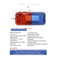 Lampu bahu LED isi ulang Mini lampu peringatan berkedip merah matahari terang baik dengan reflektor PC putih terlaris