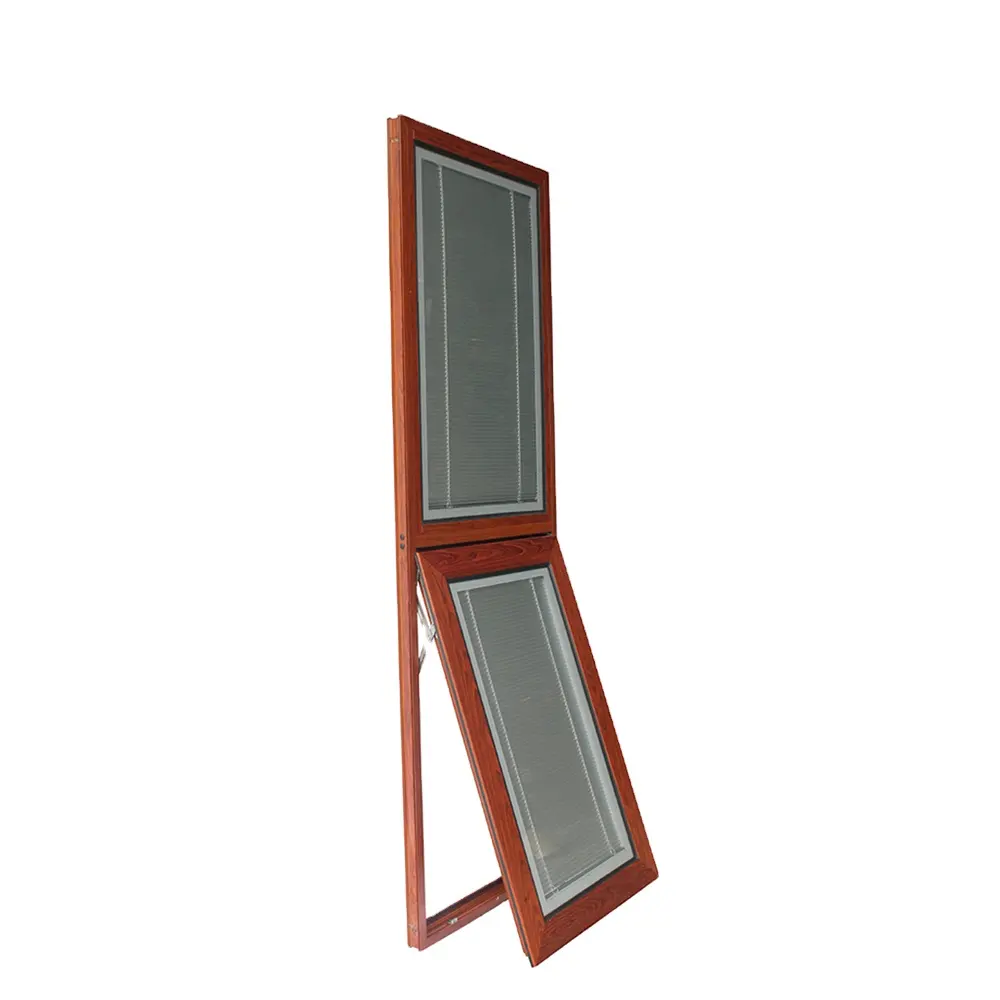 Fenêtre de protection solaire en verre Double personnalisée, stores en aluminium avec volet intégré