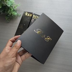 Thiệp mời cưới cao cấp, thiết kế riêng, sang trọng, gấp ba, ép kim vàng - Product Image 4