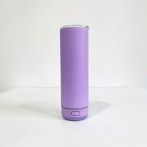 Double Wall Matt Colored Macaron Blank Sublimation Smart Music Player 20oz <b>Skinny</b> Straight Speaker Music Tumbler - Product Image 2