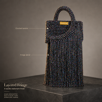 Sacs tissés au crochet faits à la main |   Pochette en fil de polyester doux pour les soirées et le quotidien |   Cadeau artisanal de luxe pour femmes