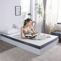 Matelas pliable tout-en-un de 2 pouces d'épaisseur, fermeté moyenne, doux et résistant à l'humidité, en POE, non toxique, certifié OEKO-TEX, hypoallergénique, en tissu maillé pour chambre à coucher