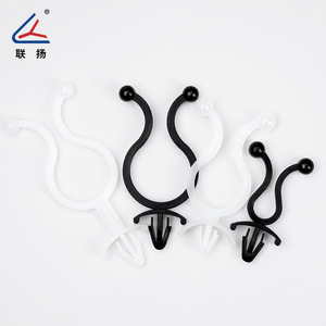 Attache-câble en nylon torsadé de type broche Lianyang pour l'organisation des câbles, noir et blanc - Product Image 2