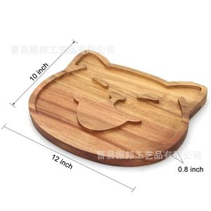 Bandeja de madera Shinb para gatos, 12x10 pulgadas, bandeja decorativa de madera maciza para servir, para uso en el hogar, sala de estar o fiestas. - Product Image 1