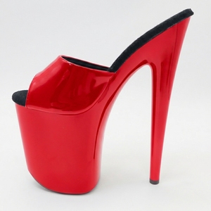 <span class=keywords><strong>Sandali</strong></span> da Modello con <span class=keywords><strong>Tacco</strong></span> Alto Sottile 20cm in Pelle Verniciata, Stile Semplice ed Elegante, con Apertura Posteriore, Taglie Forti - Product Image 5