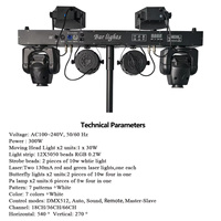 Barra de Luces Profesional Portátil para DJ, Discoteca, 2X30W, Cabezal Móvil, 2 Piezas, 6x8w RGBW 4en1, Barra LED para Iluminación de Escenario con Soporte