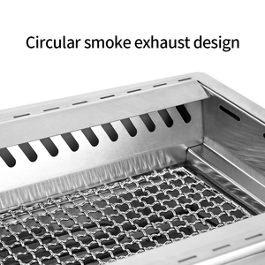 Lò nướng than hoa ngoài trời đôi nhỏ bằng thép không gỉ, lò nướng BBQ bằng thép không gỉ dày, có giá đỡ - Product Image 6