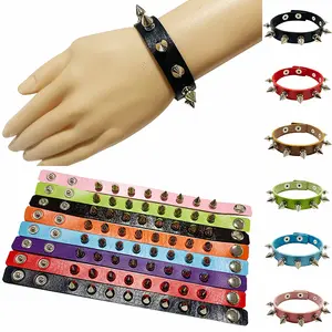 Unique Rivet Stud Wide Cuff Wristband Punk Gothic Rock Bangle Harness Bracelets for Women and Men BDSM Sex Toys and SM Jewelry