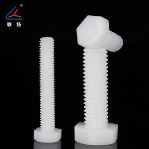 Tornillos de Nylon Hexagonales Externos Lianyang, Métricos de 10 mm, Cabeza Plana, Plástico Blanco Aislado, Uso Estándar - Product Image 2