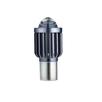 Phare LED pour moto, lumière LED avec faisceau double jaune/blanc, lentille et ampoules LED 3570 (style mini canon)
