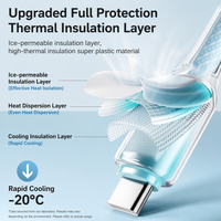 Harga Terjangkau Langsung dari Pabrik Kabel Data Pengisian Cepat 60W USB-C ke Type-C Anyaman Kristal Es untuk Aksesori Ponsel iPhone.