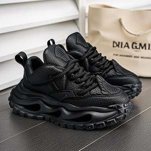 Zapatos Deportivos Retro para Caminar, Modelo 2026, Suela Gruesa, Elevada, de Cuero Genuino, Transpirables, Modernos y a la Moda para Exteriores - Product Image 1