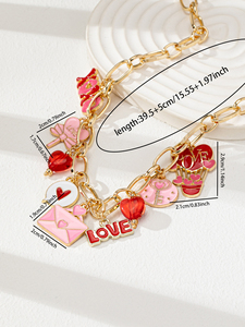 San valentino <span class=keywords><strong>romantico</strong></span> collana cuore smaltato amore XOXO Charm <span class=keywords><strong>coppia</strong></span> <span class=keywords><strong>regalo</strong></span> <span class=keywords><strong>per</strong></span> la moglie donna tipo gioielli - Product Image 4