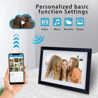 Marco Inteligente con Pantalla Táctil Wi-Fi de 10.1 Pulgadas con Reproducción de Video, Foto de Alta Calidad y Reloj, OEM CE RoHS, Resolución de 1280x800, Marco de Madera