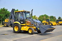 Backhoe Loader Xuzhou 2.5ton XC870K Baru, Mesin Pemindah Tanah Bertenaga dengan Bucket 1cbm