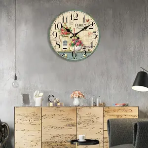 नॉर्डिक शैली रचनात्मक बहु-डिजाइन देहाती लकड़ी की दीवार घड़ियां प्राचीन रेट्रो सजावटी MDF सस्ते दीवार घड़ियां
