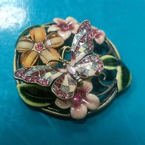 Boîte à bijoux en émail en forme de cœur libellule, en alliage, cadeau de saint-valentin, conteneur de rangement décoratif pour la maison ou les souvenirs de voyage - Product Image 1