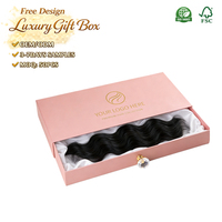Luxuriöse Wasserdichte Magnetische Haarverpackungsbox mit Individuellem Logo Schwarze Magnetische Geschenkbox mit Schaumstoffeinlage für Haare