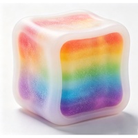 Cube de cire craquelable arc-en-ciel, jouet sensoriel anti-stress souple avec noyau en TPR