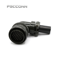 Connecteur industriel circulaire mâle fileté PSCCONN MS5015 Série MS3108A 28-21P, prise d'épissure de câble à angle droit, 37 broches
