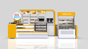 ซุ้ม<span class=keywords><strong>ขาย</strong></span><span class=keywords><strong>โดนัท</strong></span>คุณภาพสูง สีเหลืองและสีขาว พร้อมตู้โชว์<span class=keywords><strong>โดนัท</strong></span>ภายใน สำหรับ<span class=keywords><strong>ขาย</strong></span> - Product Image 2