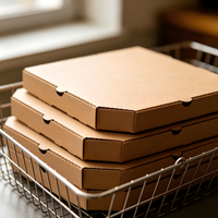 Boîte d'emballage pour pizza biodégradable écologique personnalisée OEM ODM d'usine, 6/7/8/9/10/12 pouces, boîte rigide en carton ondulé résistant à la graisse