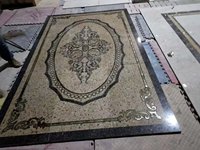 Motif jet d'eau en marbre calacatta blanc doré pour le marché du moyen-orient