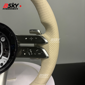 เหมาะสำหรับ <span class=keywords><strong>Mercedes</strong></span> Benz W176 W205 W222 W212 W463 W464 W205 W44 W204 W218 E63พวงมาลัยหนังแมลงปอสีเบจที่ได้รับการอัพเกรด - Product Image 6