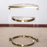 HOMES WEET Folding Günstige Acryl Metall Gold Beistell tisch und Couch tisch Nachttisch Acryl Beistell tisch