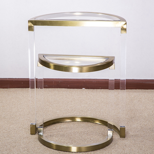 HOMESWEET Folding Cheap Acrylic Metal <strong>Gold</strong> Side <strong>Table</strong> and Coffee <strong>Table</strong> <strong>Bedside</strong> Acrylic End <strong>Table</strong> - Product Image 4