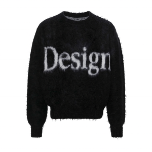 Jersey de Mohair para Hombre Personalizado de Diseñador con Jacquard de Letras y Cuello Redondo, Pulóver de Punto con Máxima Comodidad - Product Image 1