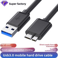 Kabel Kotak Hard Disk Seluler USB 3.0 AM ke Micro Koneksi Komputer Ponsel Kecepatan Tinggi ke Kabel Data Hard Disk Seluler
