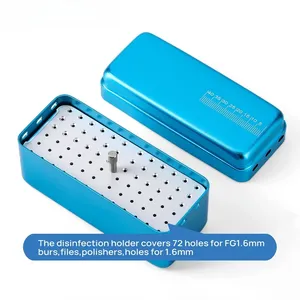 Dental 72 Holes Manual Endo <b>Box</b> Metallic Disinfection <b>Box</b> Autoclave Sterilizer Case Holder for Endo <b>Files</b> Diamond Burs - Product Image 1