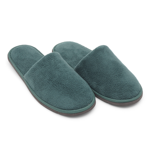 Pantuflas Desechables de Felpa de Coral Verde Gruesas para Spa, Antideslizantes para Hostelería, para Hoteles Cinco Estrellas y Salones de Belleza - Product Image 2