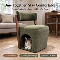 USMILEPET Tabouret double usage humain et animal avec niche pour chat intégrée, chaise d'intérieur, niche pour chat, lit pour chat, mobilier pour animaux de compagnie