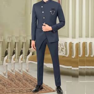 Jas Pria Abu-abu Tua untuk Bisnis, Pengiring Pengantin, Pesta Pernikahan, Prom, Acara Formal, Tuxedo Setelan 2 Potong, Jas dan Celana Jahit Khusus - Product Image 2