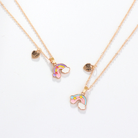 Ensemble de bijoux pour enfants : Collier et boucles d'oreilles élégants pour les fêtes, avec bracelet, en alliage de zinc plaqué or arc-en-ciel, classique, 6 ensembles