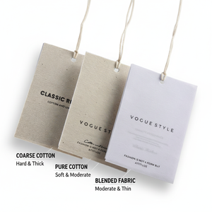 Custom Cotton Linen Canvas Hang Tag with Logo Screen Printed Garment Swing Tag Luxury Women's <strong>Clothing</strong> Brand Label Maker - Product Image 5