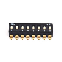 Mini-interrupteur DIP SMD SPST 2 positions 2,54 mm 24 V 0,1 A à broches dorées, modèle RoHS DSIC02LSGET pour petits circuits imprimés, appareils électroménagers, personnalisation OEM