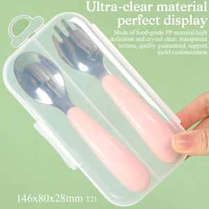 Ensemble de couverts coréens SUNSHING avec étui, boîte à couverts en acier inoxydable pour bébé, ustensiles pour tout-petits, étui de voyage, organisateur de couverts en plastique - Product Image 4