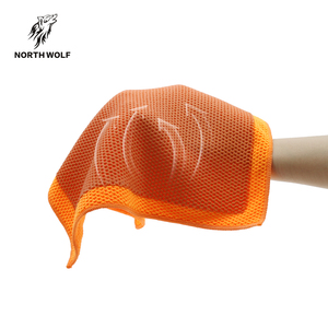 Serviette en microfibre North <span class=keywords><strong>Wolf</strong></span> avec logo imprimé, motif en maille orange pour le nettoyage et le detailing automobile - Product Image 5