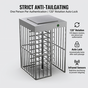 Torniquete de Alta Seguridad de Acero Inoxidable 304 de Altura Completa con Control de Acceso por RFID y Reconocimiento Facial para Prisiones y Estadios - Product Image 2