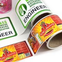 Rouleau d'étiquettes adhésives transparentes personnalisées de qualité professionnelle, imperméables, pour bouteilles, pour la marque de l'exposition en supermarché - OEM
