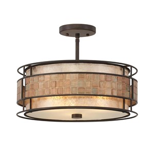 Lámpara de Techo Semi-Pendiente Industrial Retro con Cúpula de Vidrio Acanalado y Latón |   Iluminación Audaz para Comedor de Hotel y Espacios Abiertos - Product Image 6