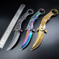 Golden Dragon creativo cuchillo plegable Camping al aire libre colección de cuchillos armas frías cuchillo de alivio al por mayor