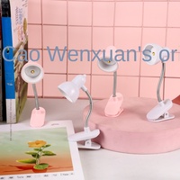 Lampe de table mini-clip en forme de cœur pour fille - Lampe de chevet créative pour la protection des yeux, lampe de lecture portable, clip pour livre, rose