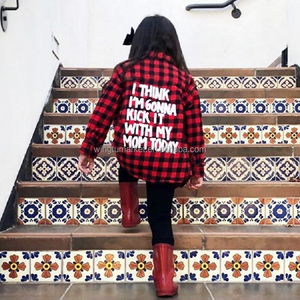 Wholesale Casual Fitted <strong>Shirts</strong> <strong>Women</strong> Boy Girl Red Black Pockets Button Down <strong>Boyfriend</strong> Plaid Flannel <strong>Shirt</strong> Tops - Product Image 2