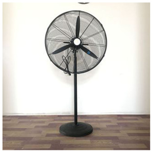 Industrial Fan Axial 48 In Black Plastic Blade Electric <b>Stand</b> Mount Button <b>Control</b> High Power Cooling Factory Use - Product Image 1